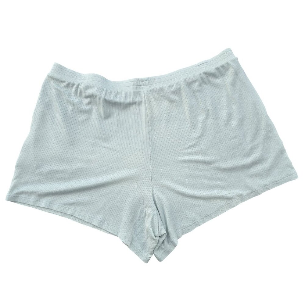 Soma Womens Light Blue Ribbed Lounge Shorts size L SUPER Soft Modal Blend - Picture 2 of 5